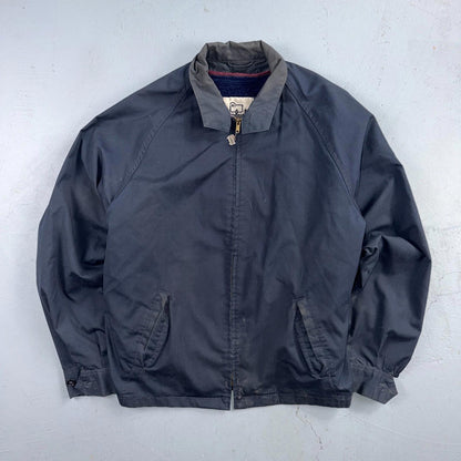 VTG Woolrich Harrington Bomber Jacket 40 Blue Fleece Lined Ricky Talon 60s 70s