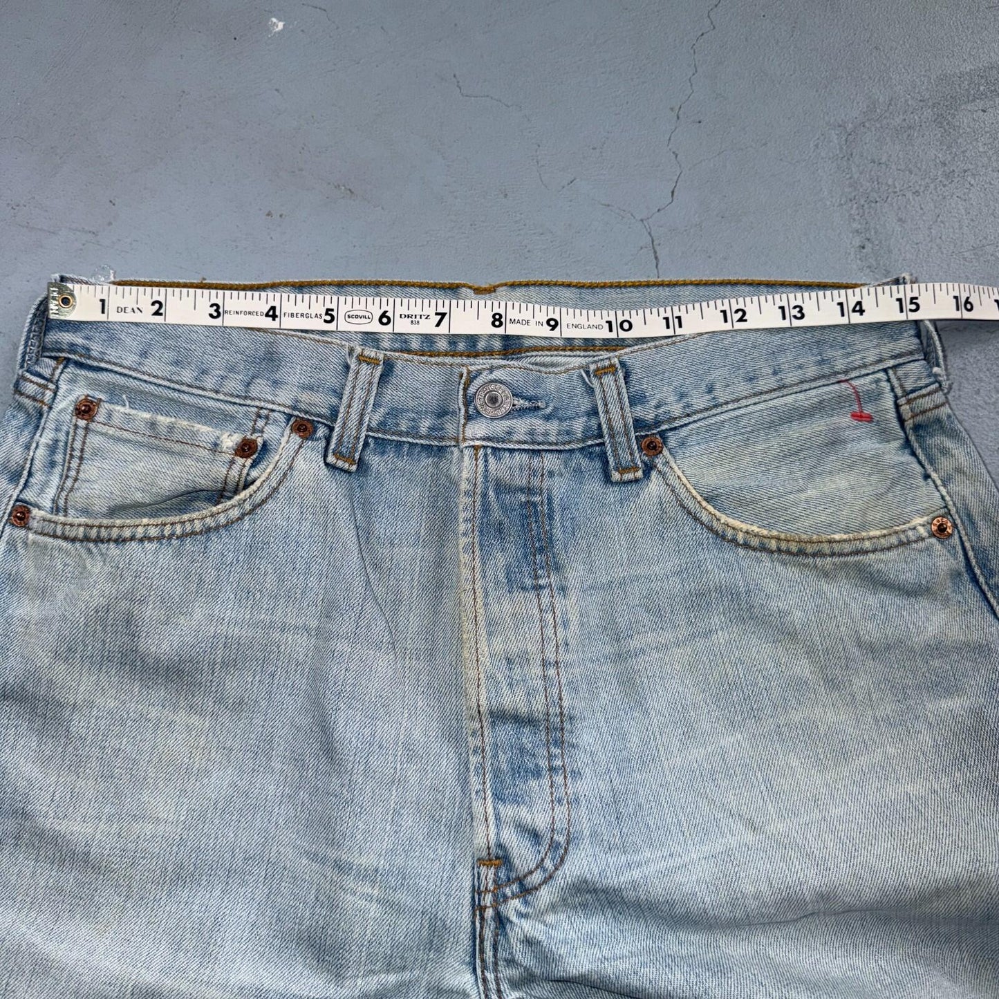 Levis 501 Vintage Y2K 90s XX Straight Leg Jeans Blue Light Wash 33x36 Act 30x29