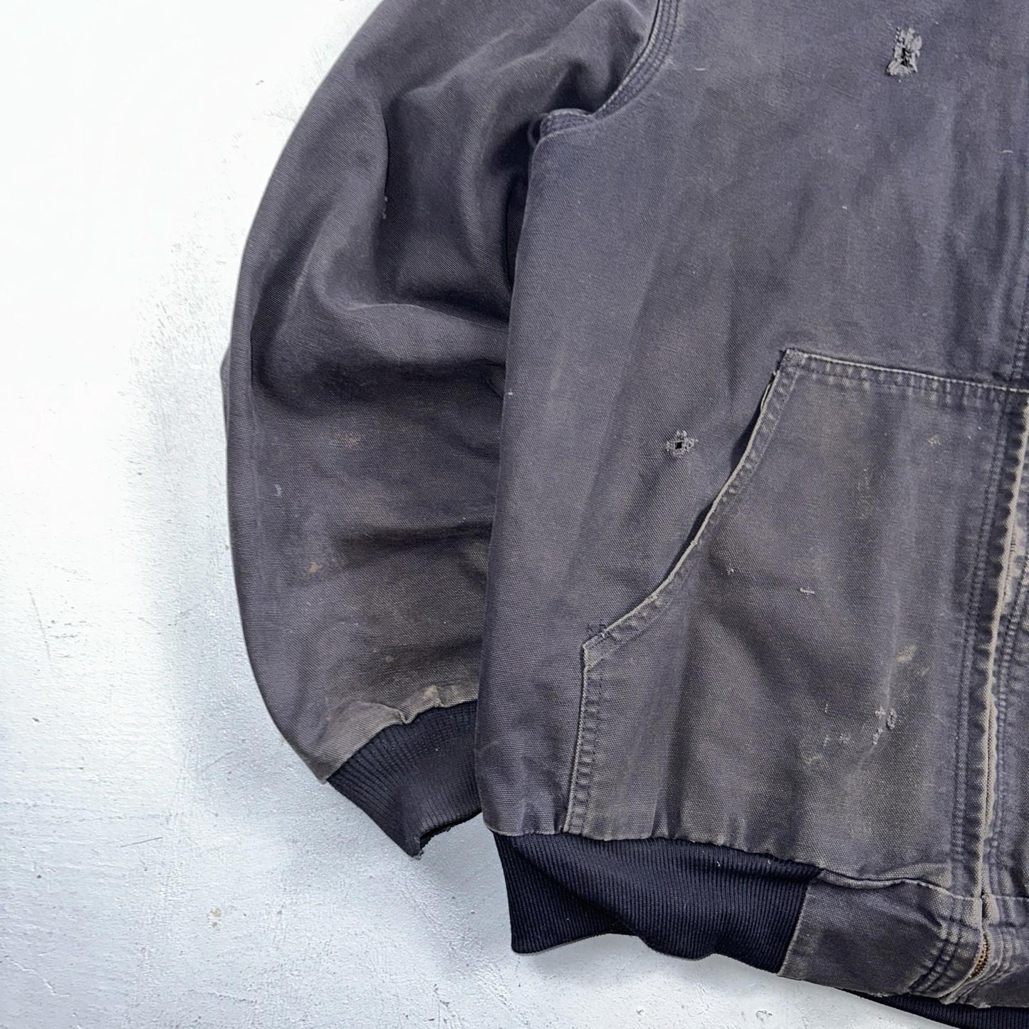 Carhartt Jacket VTG Mens Large Purple Hooded Distressed Bomber J208 MDT Thrashed