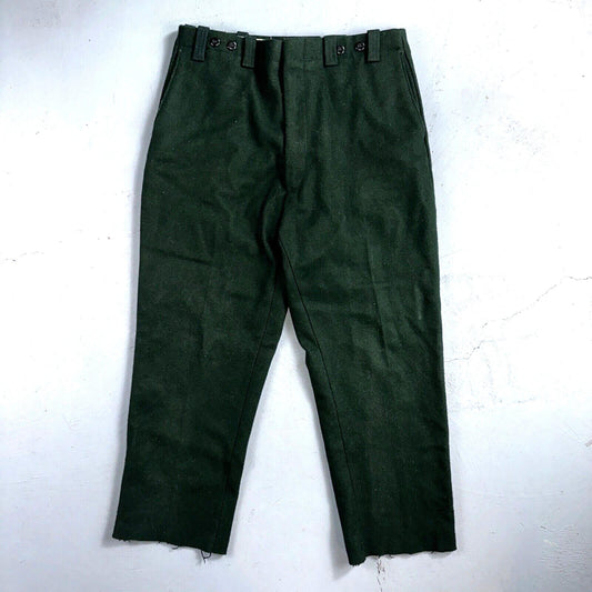 1960s Vintage Green Heavy Wool Hunting Pants 34x28 USA Dry Clean Rockabilly 60s