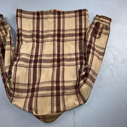 VTG 40s 50s Woolrich Jacket Size 38 Brown Ivory Mackinaw Hunter Plaid Wool RARE