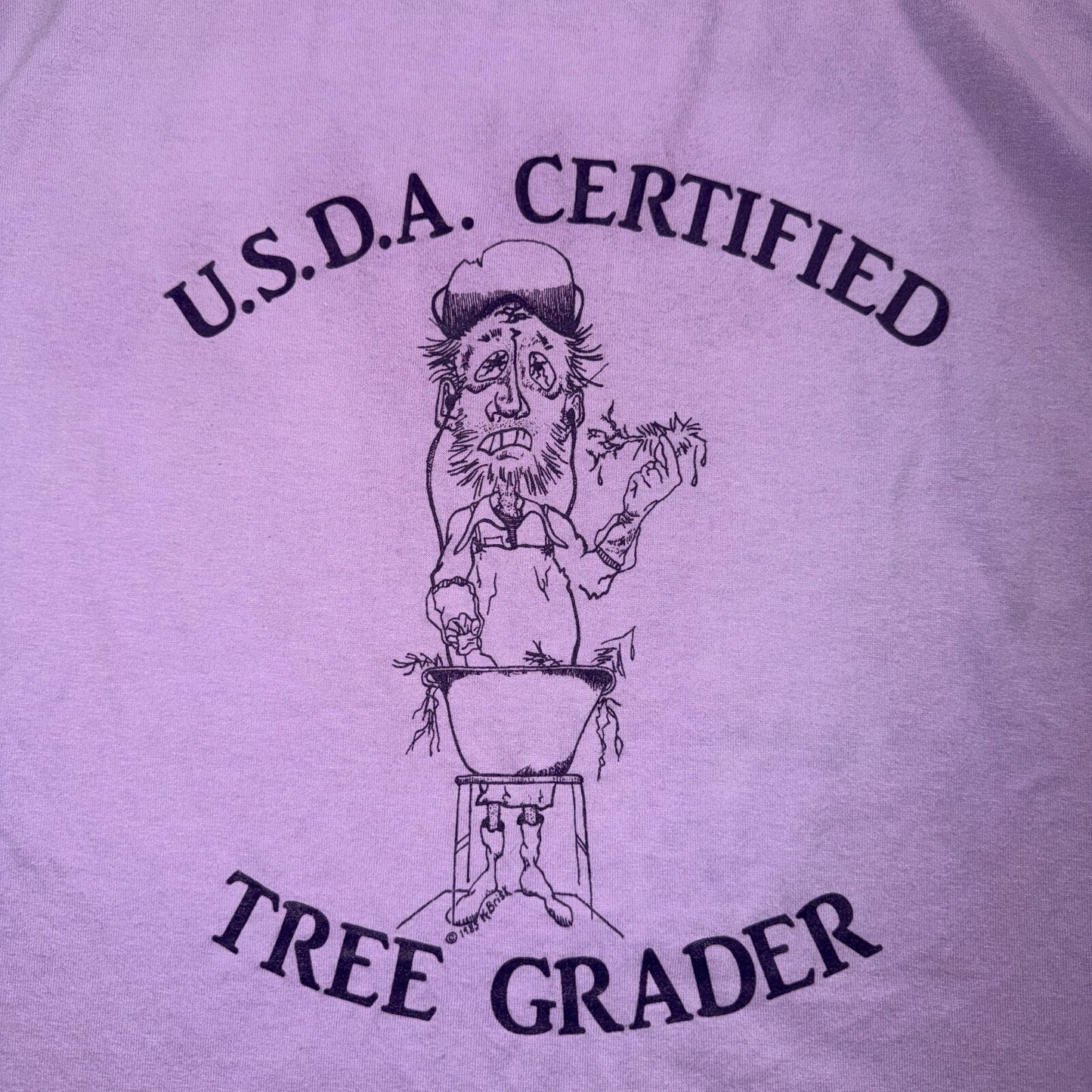 Tree Grader 80s VTG T Shirt USA Purple USDA Certified Cowboy Rockabilly Farmer