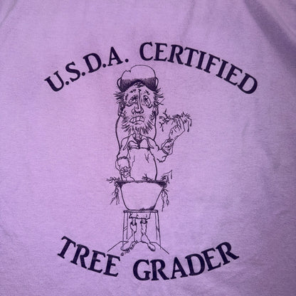 Tree Grader 80s VTG T Shirt USA Purple USDA Certified Cowboy Rockabilly Farmer