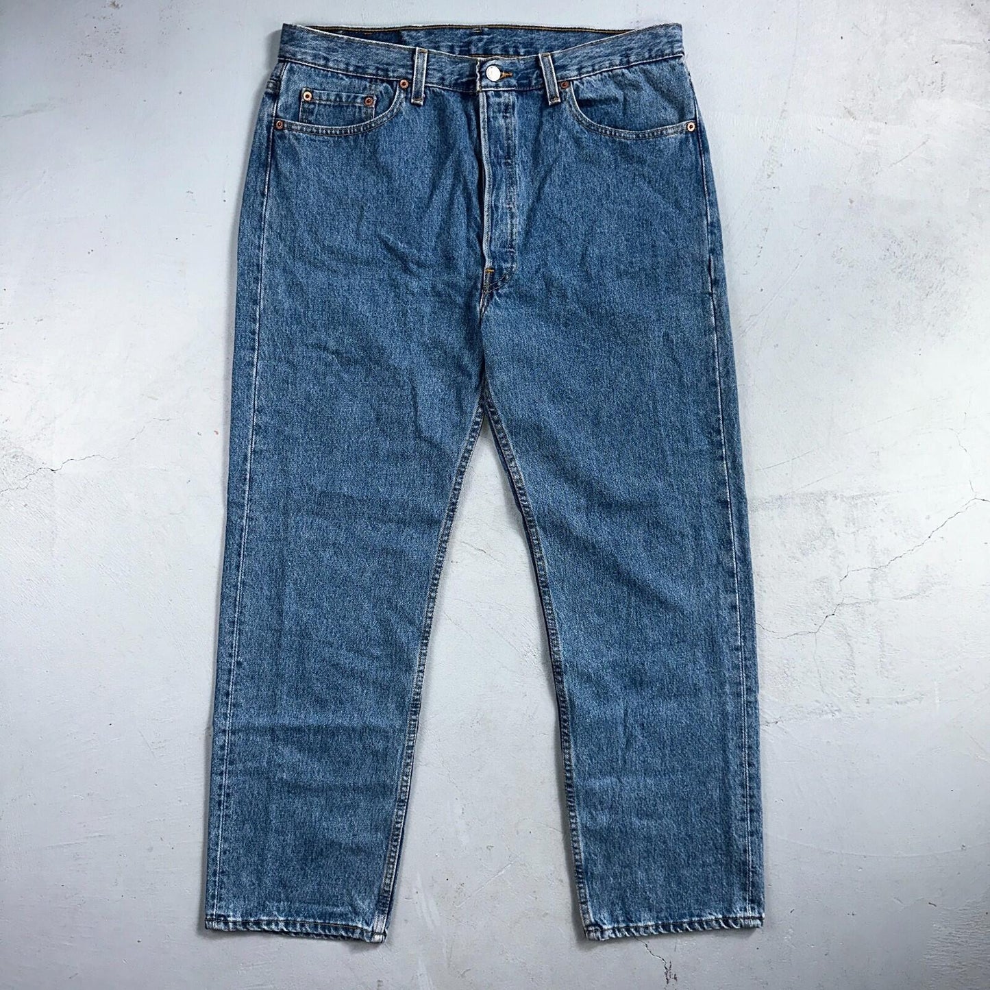 Levis 501 Vintage 90s USA XX Straight Leg Jeans Blue Med Wash 38x30 Act 36x29