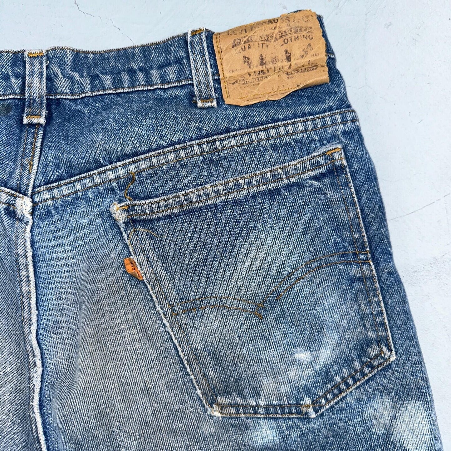 Levis 517 Vintage 80s USA Orange Tab Bootcut Flare Blue Worn Jeans Act 32x31