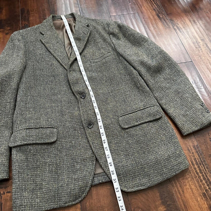 VTG Harris Tweed Sport Coat Mens 42 Scottish Wool Blazer Button Cricketer 70s