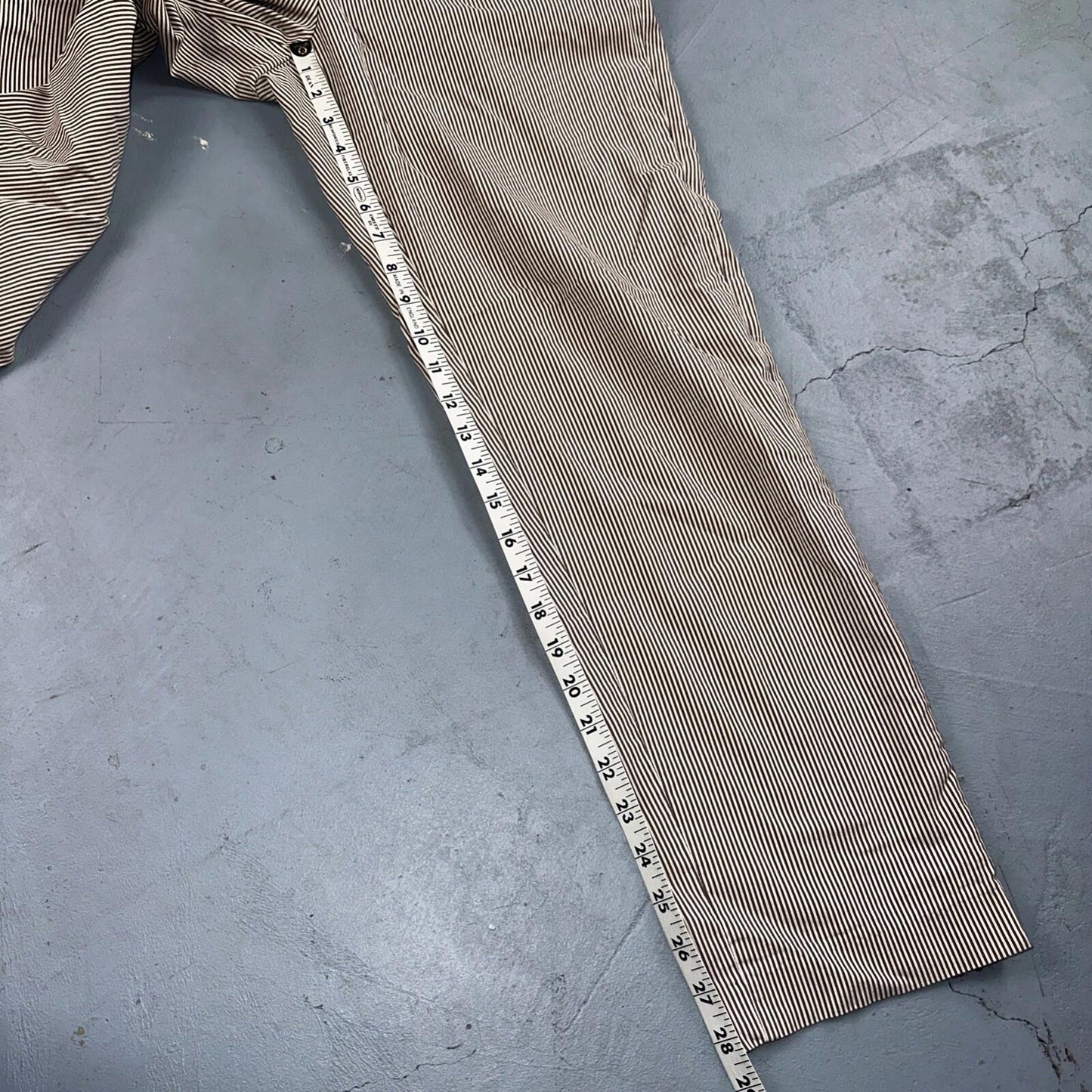 GRACE Brown & White Striped Casual Pants Cropped Size 4 Y2K VTG Cotton Nylon