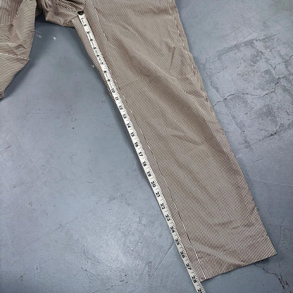 GRACE Brown & White Striped Casual Pants Cropped Size 4 Y2K VTG Cotton Nylon