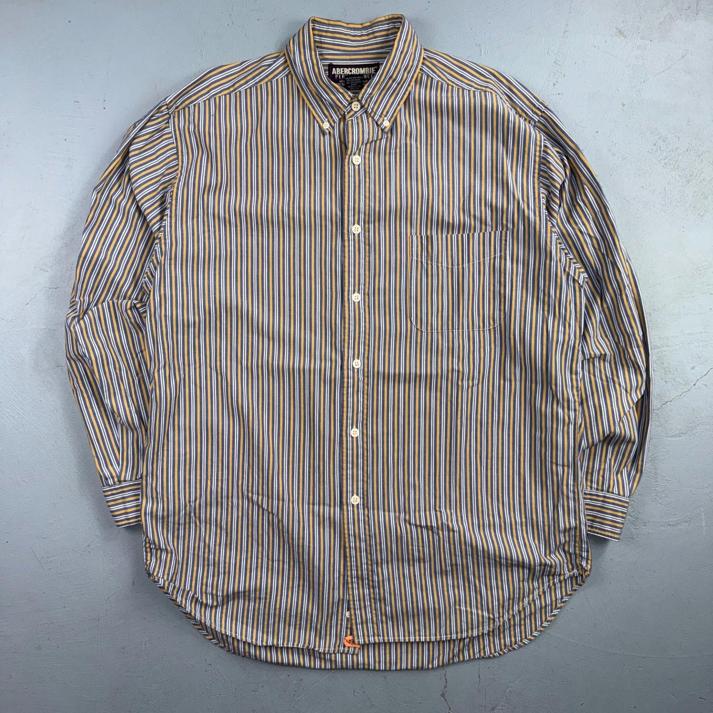 Vintage Abercrombie & Fitch Button Down Shirt Men Large Striped Long Sleeve Y2K