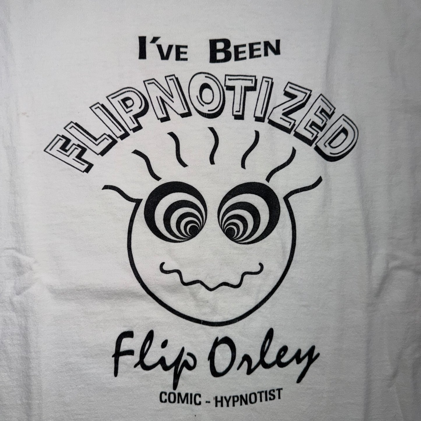 VTG Flip Orley I've Been Flipnotized Comic Hypnotist T Shirt Band USA 90s Music