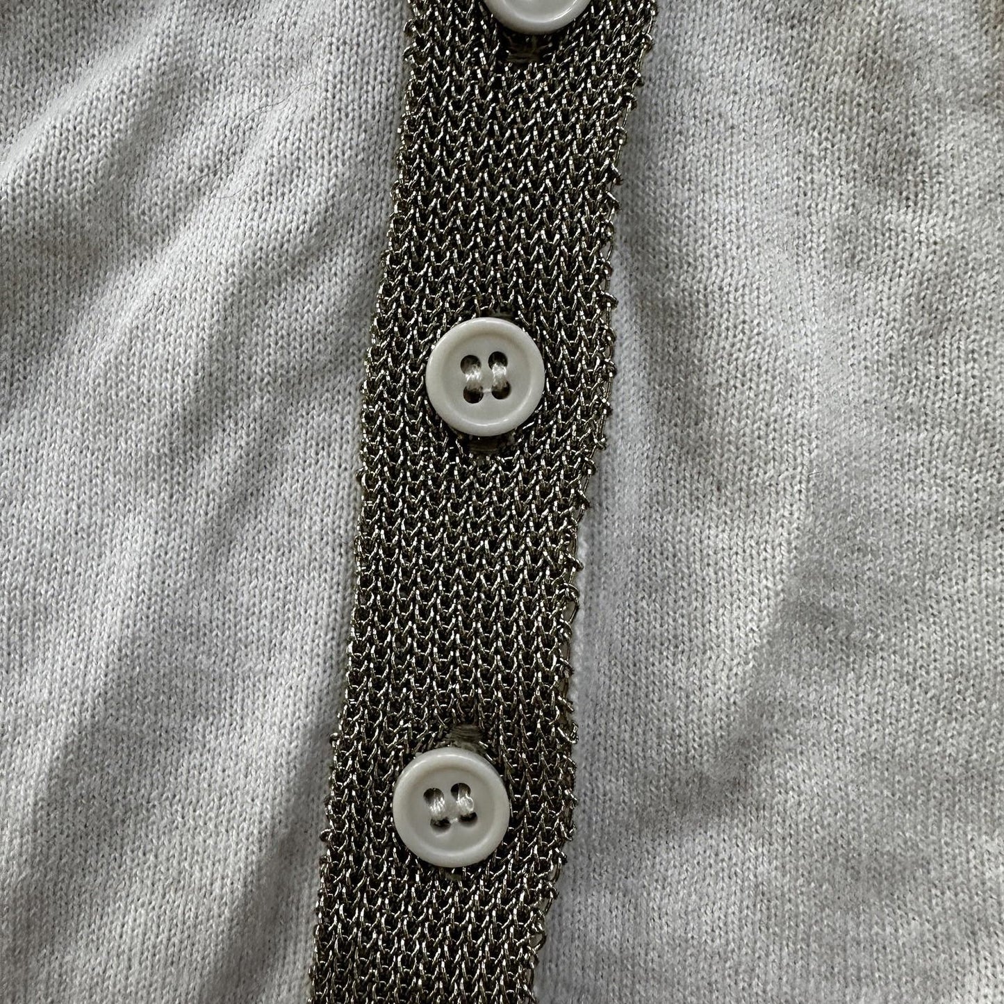 Vintage 1970s Women's White Gold Cardigan Sweater Cute Accent Button Up 70s