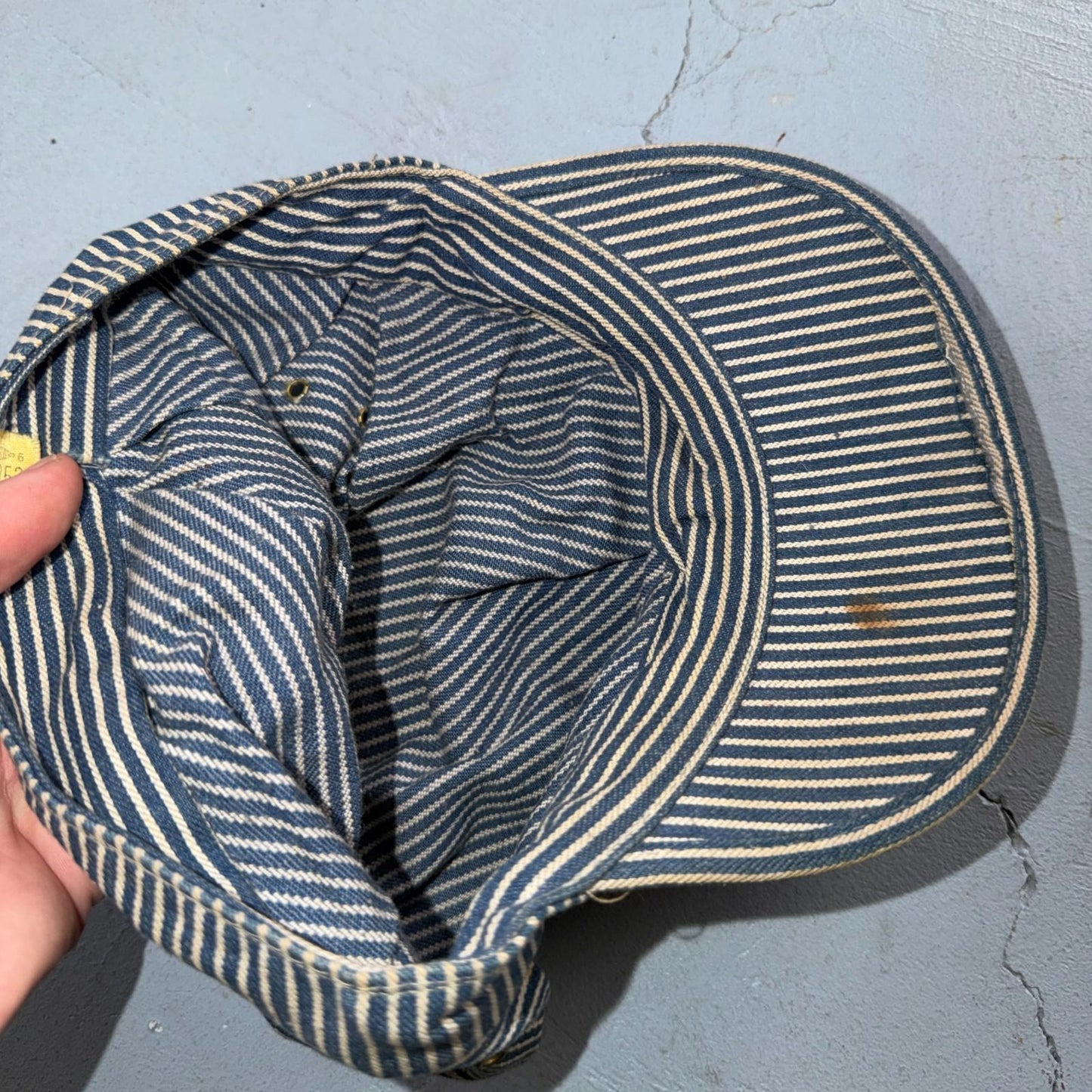 Pinstripe Union Conductor VTG Hat Cap Snapback Penneys Hickory Stipe 50s 60s