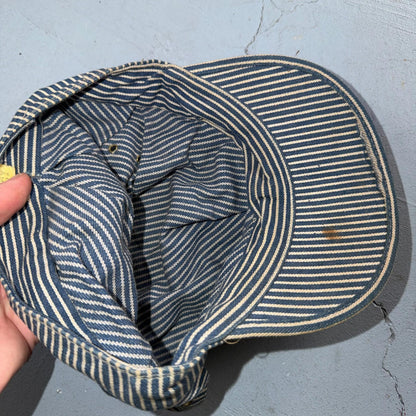 Pinstripe Union Conductor VTG Hat Cap Snapback Penneys Hickory Stipe 50s 60s
