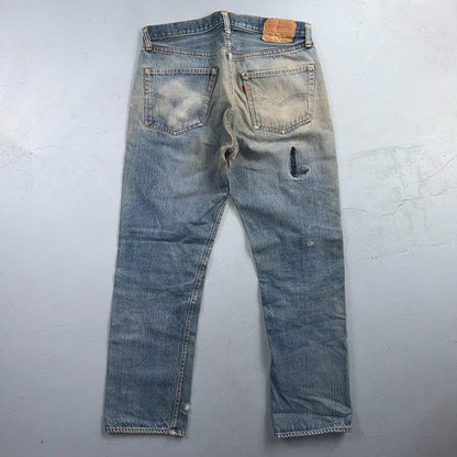 Levis 501 Vintage 80s Redline Selvedge USA XX Jeans Light Wash 35x34 Act 32x29