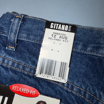 NWT Gitano Jeans Women 12 Average Relaxed Fit Tapered Leg Blue Med Wash