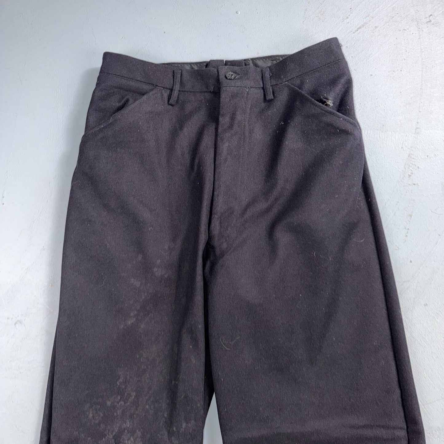VTG 40s WWII US Naval Clothing Factory Wool Sailor Pants Navy 30L Bell Bottoms