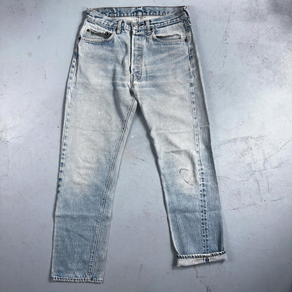 Levis 501 Vintage 80s Redline Selvedge USA XX Jeans Light Wash 32x33 Act 29x29