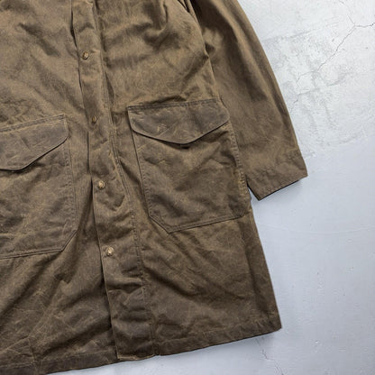 Filson Waxed Trench Coat Size XS Olive Oil Cloth Jacket Rare Mint Condition