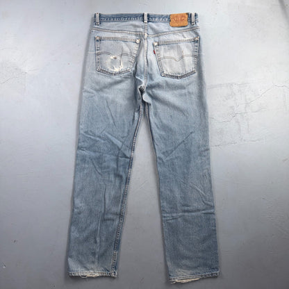 Levis 501 Vintage 80s USA XX Straight Leg Jeans Blue Light Wash 38x36 Act 36x32