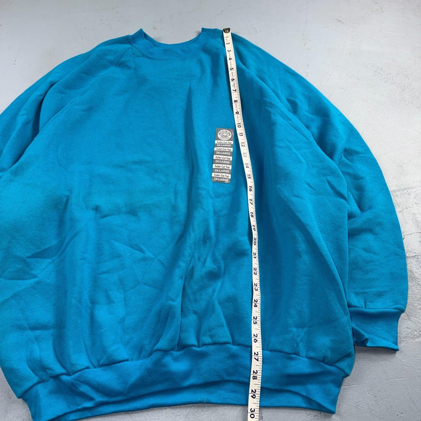 VTG FOTL Tags Sweatshirt Mens 3XL Blue Travel USA America Basic Deadstock