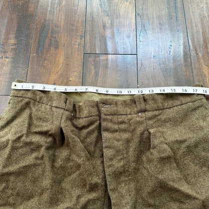 WWII Army Wool Field Trousers 35x28 Cold Weather Green 1940s 40s Destroyed USMC