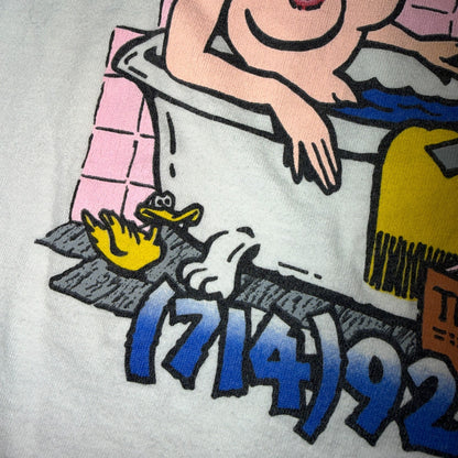 Pinup Babe In Tub 80s VTG T Shirt Hanes Beefy USA Tile Graphic Tile Girl Nudey