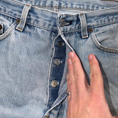 Levis 501 Vintage 80s Redline Selvedge USA XX Jeans Light Wash 36x30 Act 33x28