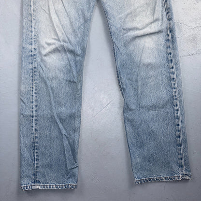 Levis 501 Vintage 90s USA XX Straight Leg Jeans Blue Light Wash 38x38 Act 35x34