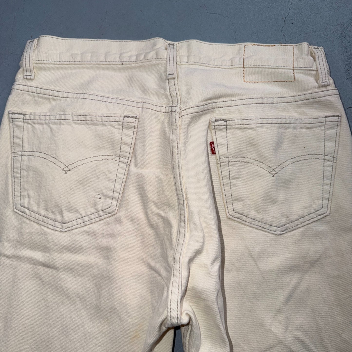 Levis 501 Vintage 80s USA XX Straight Leg Jeans White Light Wash 36x34 Act 33x32
