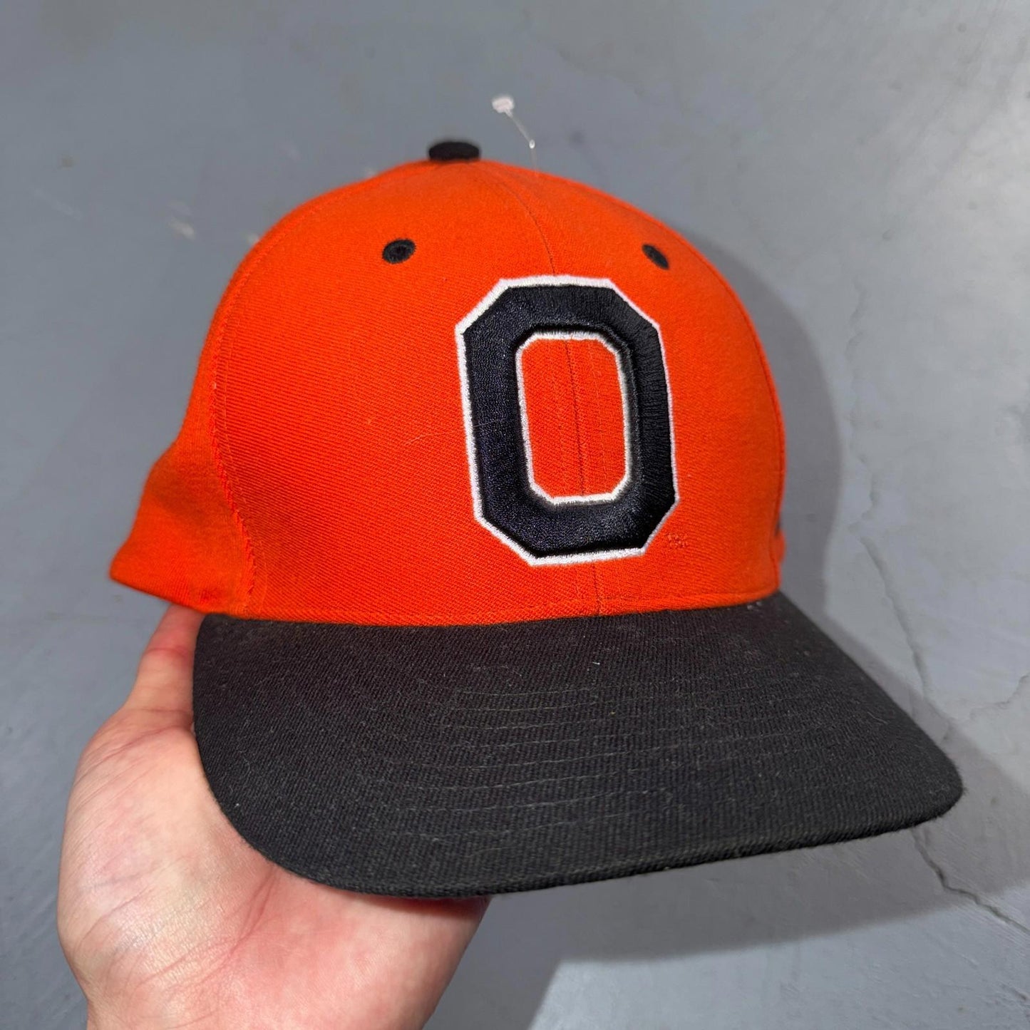 Nike OSU Oregon Beavers Fitted Hat Cap Vintage True Fabric Mens 7 1/8 Orange