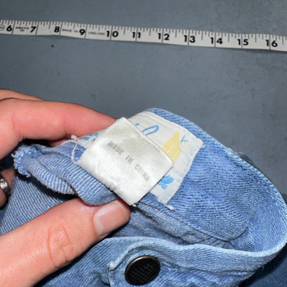 VTG 70s Jeans Canvas High Waist Sears Military Style P44 29x25 Capri HBT Rare