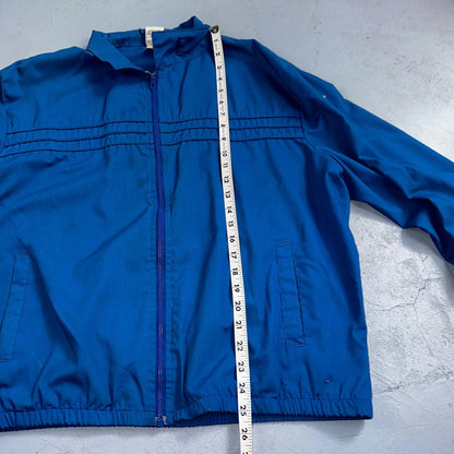 Speedo Blue Vintage Full Zip Windbreaker Men's XL Jacket Swimming Basic Simple