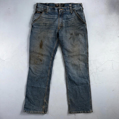 Ariat Rebar Jeans Men's 35x34 Blue M4 Workhorse Edge Boot Cut Western