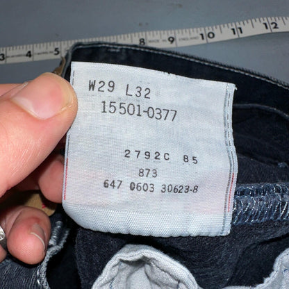 Levis 501 Vintage 90s Mexico Straight Leg Jeans 29x32 Y2K Dark Wash Act 28x31