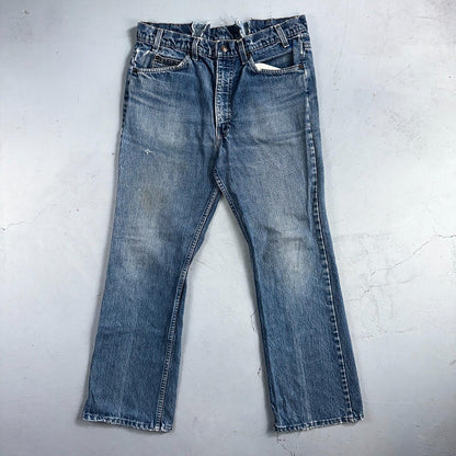 Levis 517 Vintage 80s USA Orange Tab Bootcut Flare Blue Worn Jeans Act 32x28