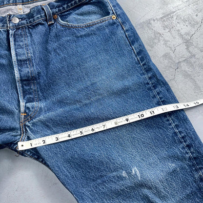 Levis 501 Vintage 90s USA XX Straight Leg Jeans Blue Med Wash 42x33 Act 37x29