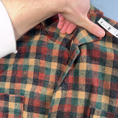 VTG 1950s 1960s Board Shirt Wool Nylon Plaid Flannel Shirt Rockabilly Checker