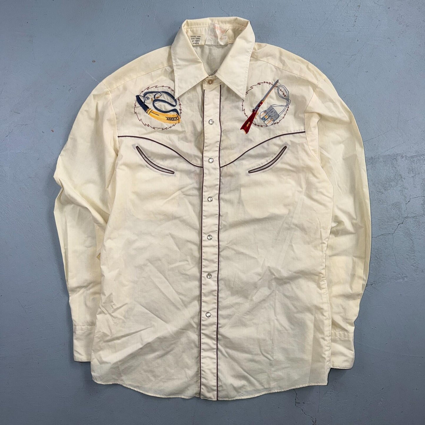 Kennington VTG Rocking K Ranchwear Shirt M Native Chief Pearl Snap Western 70s