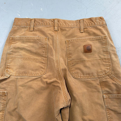 Carhartt Carpenter Pants Duck Canvas Flannel Lined B111 BRN Workwear Men 32x32