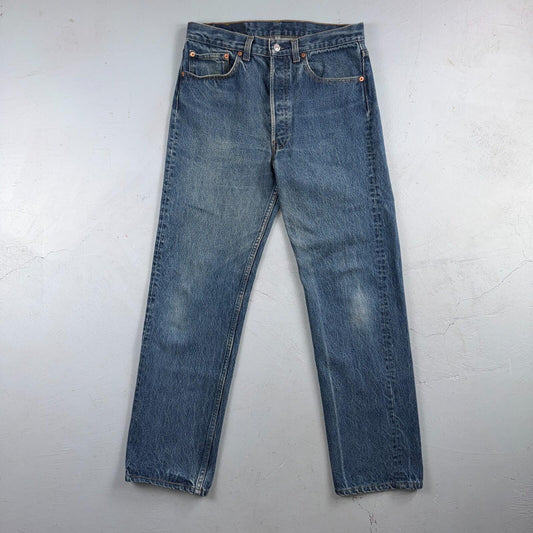 Levis 501 Vintage 80s USA XX Straight Leg Jeans Blue Light Wash 33x33 Act 31x30