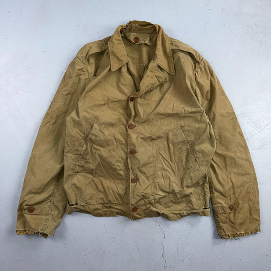 WW2 M41 Army Field Jacket Military 1940s WWII M-1941 Civilian? Unlined Rips