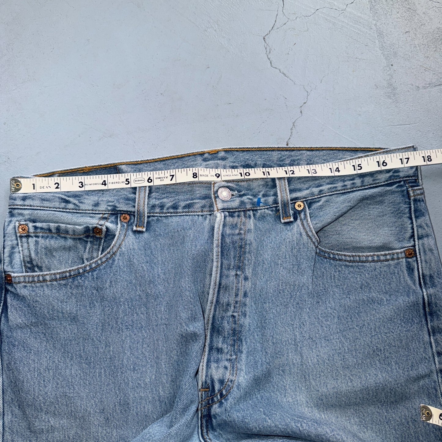 Levis 501 Vintage 90s USA XX Straight Leg Jeans Blue Light Wash 36x32 Act 35x31