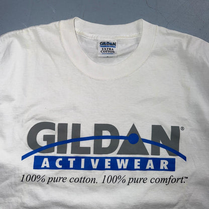Gildan Logo Promo Y2K VTG T Shirt Graphic On Shirt Tag 2000s RARE Music Classic
