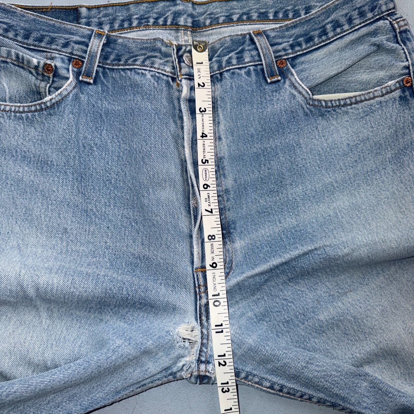 Levis 501 Vintage 90s USA XX Straight Leg Jeans Blue Light Wash 38x38 Act 35x34