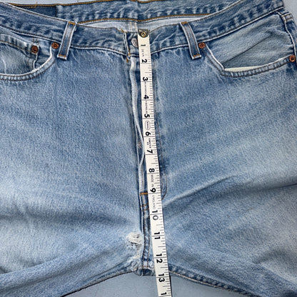 Levis 501 Vintage 90s USA XX Straight Leg Jeans Blue Light Wash 38x38 Act 35x34