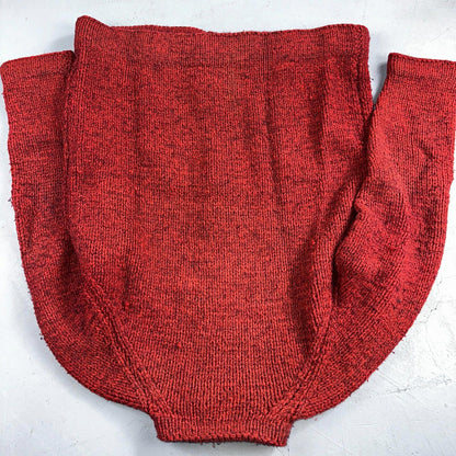 VTG Sweater Mens L Red Cable Knit Ribbed Full Zip 1950s Rockabilly Talon Rare