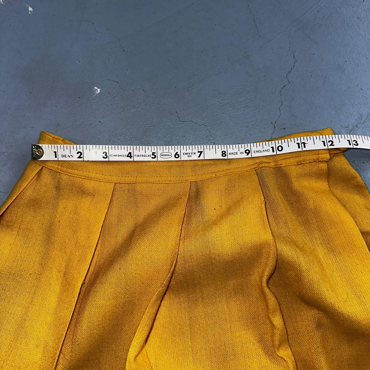 Vintage Marlies Handwebe Tyrol Skirt Yellow Wool Black Lace Trim Austria 50s