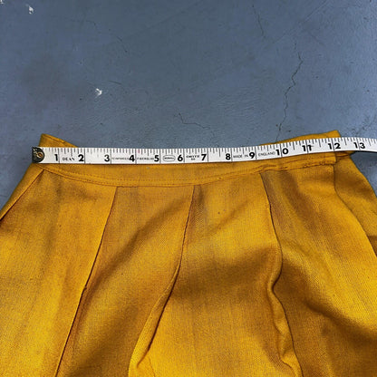 Vintage Marlies Handwebe Tyrol Skirt Yellow Wool Black Lace Trim Austria 50s