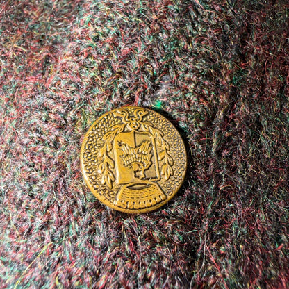 VTG 60s Kid Mohair Cardigan Sweater Medium Cobain Shaggy Wool Rockabilly 1960s
