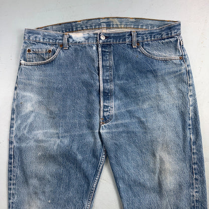 Levis 501 Vintage 80s USA XX Straight Leg Jeans Blue Light Wash 42x32 Act 40x31